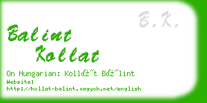 balint kollat business card